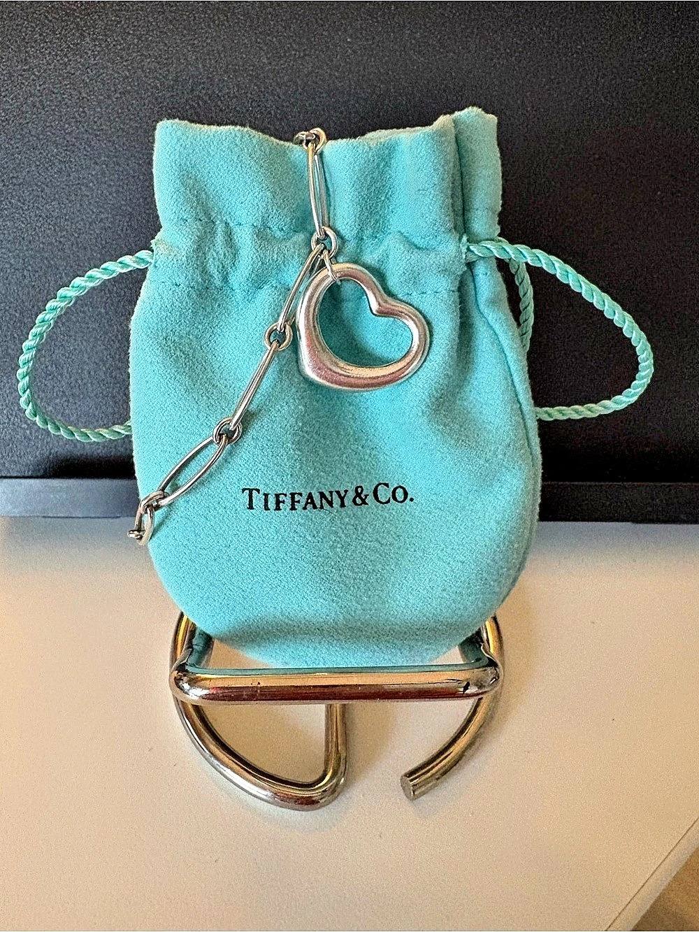 Tiffany & Co. Link Bracelet with floating Heart
